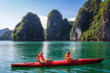 Kayaking in Halong Bay